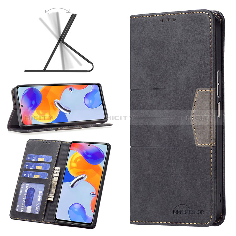 Handytasche Stand Schutzhülle Flip Leder Hülle B01F für Xiaomi Redmi Note 11 Pro 4G groß