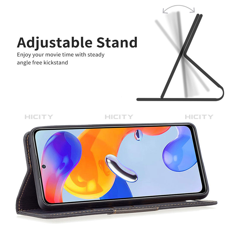 Handytasche Stand Schutzhülle Flip Leder Hülle B01F für Xiaomi Redmi Note 11 Pro 4G groß