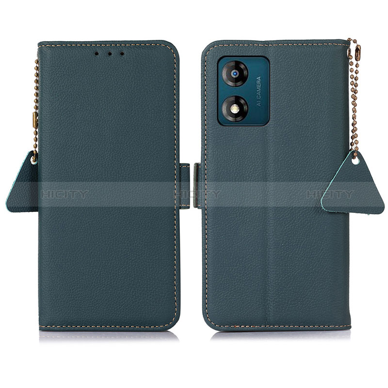 Handytasche Stand Schutzhülle Flip Leder Hülle B01H für Motorola Moto E13 Grün