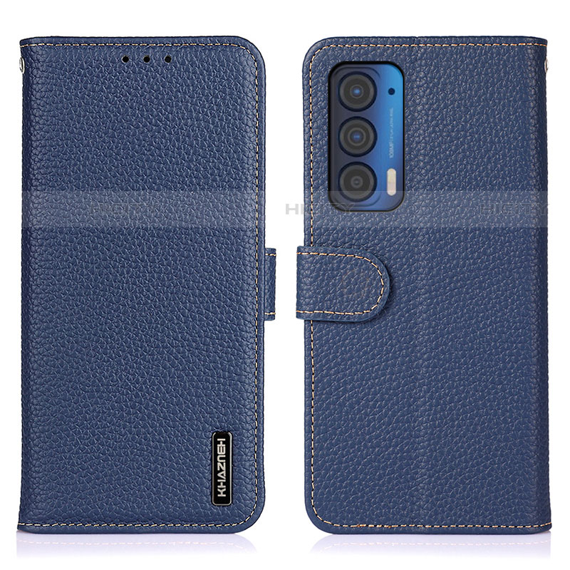 Handytasche Stand Schutzhülle Flip Leder Hülle B01H für Motorola Moto Edge (2021) 5G Blau