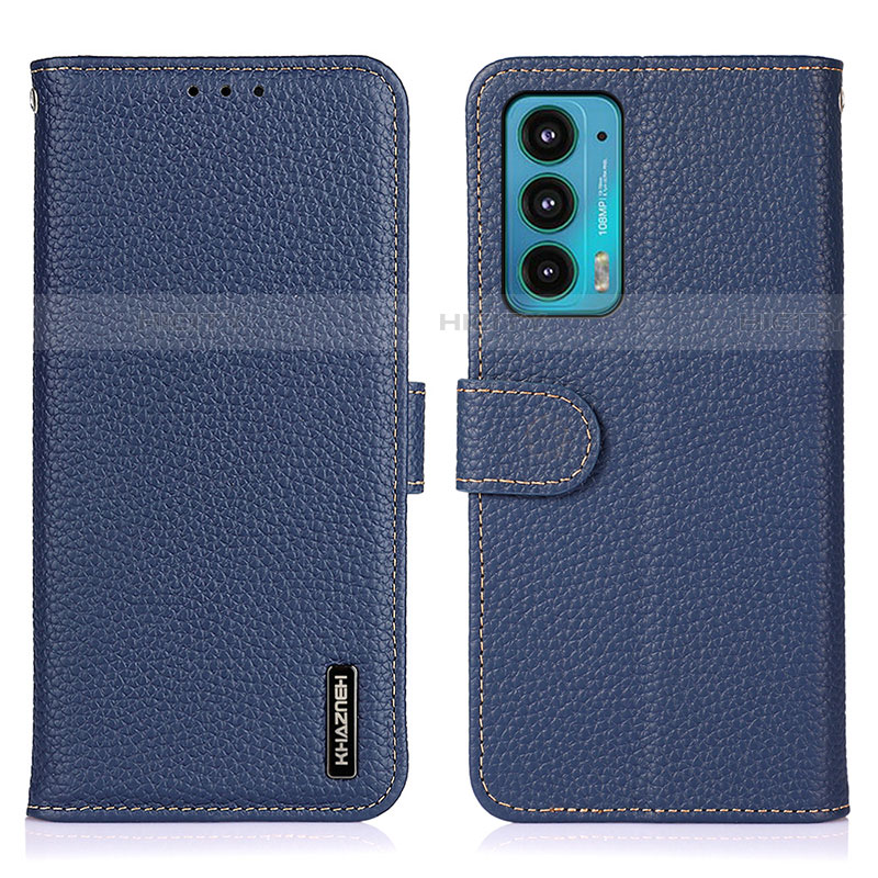 Handytasche Stand Schutzhülle Flip Leder Hülle B01H für Motorola Moto Edge Lite 5G Blau Plus