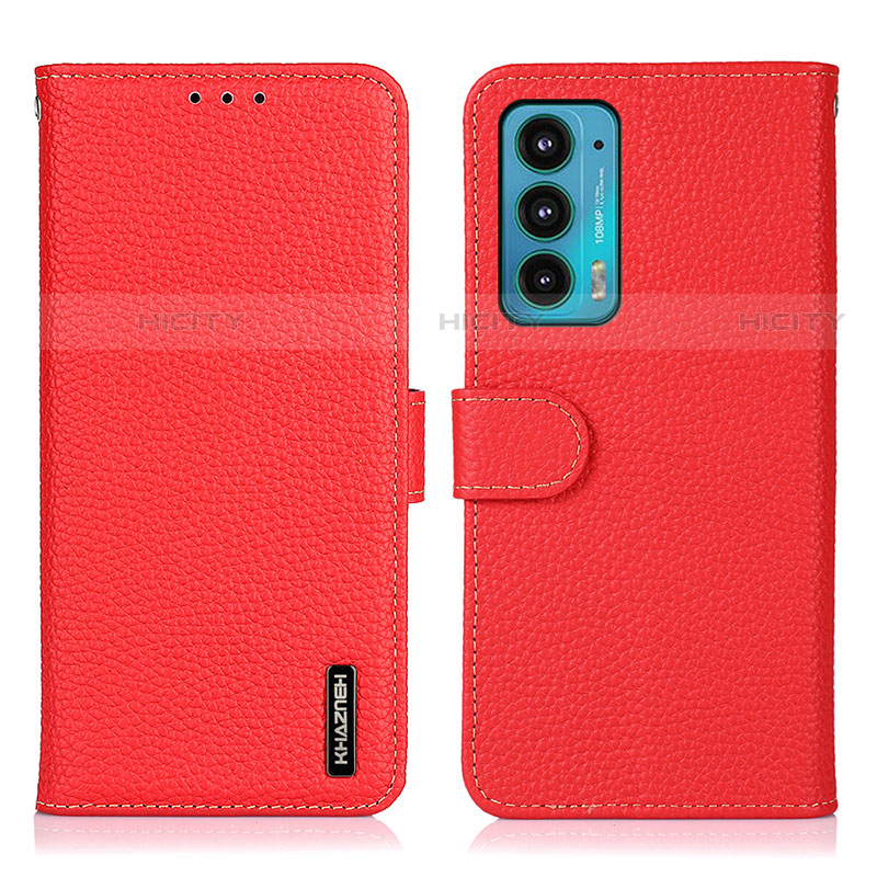 Handytasche Stand Schutzhülle Flip Leder Hülle B01H für Motorola Moto Edge Lite 5G Rot