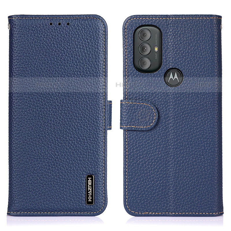 Handytasche Stand Schutzhülle Flip Leder Hülle B01H für Motorola Moto G Play (2023) Blau Plus