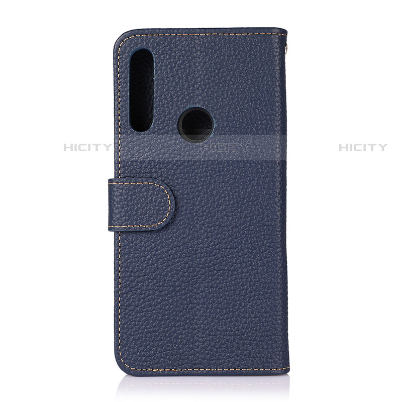 Handytasche Stand Schutzhülle Flip Leder Hülle B01H für Motorola Moto One Fusion Plus Blau