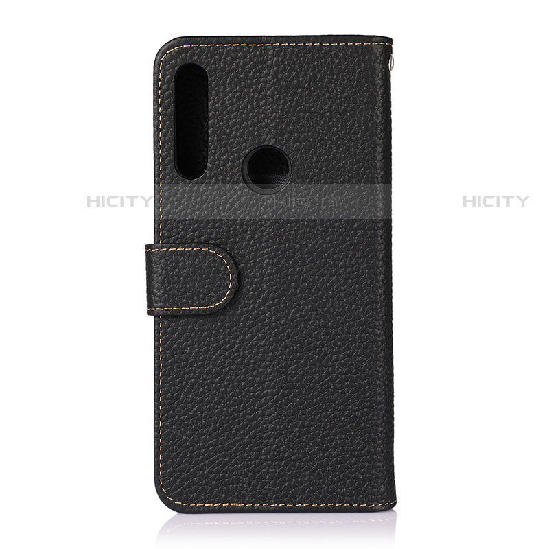 Handytasche Stand Schutzhülle Flip Leder Hülle B01H für Motorola Moto One Fusion Plus Schwarz Plus