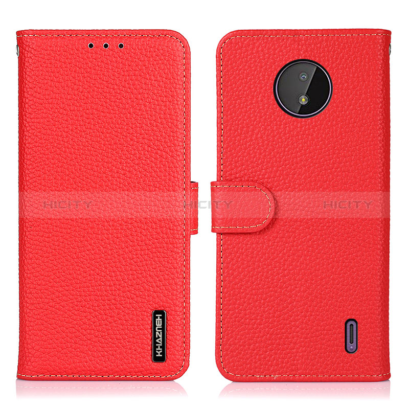 Handytasche Stand Schutzhülle Flip Leder Hülle B01H für Nokia C10 Rot Plus