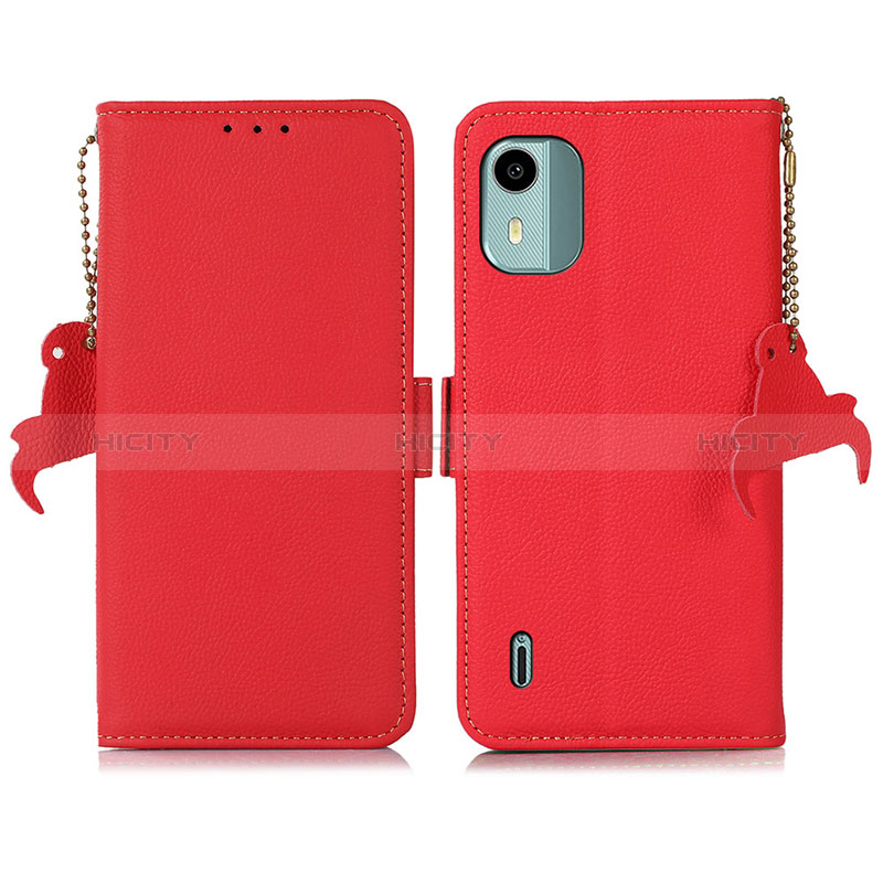 Handytasche Stand Schutzhülle Flip Leder Hülle B01H für Nokia C12 Pro Rot Plus