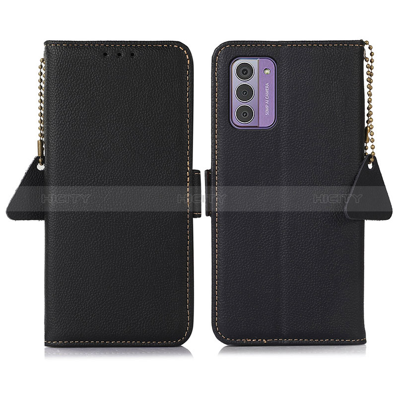 Handytasche Stand Schutzhülle Flip Leder Hülle B01H für Nokia G42 5G Schwarz