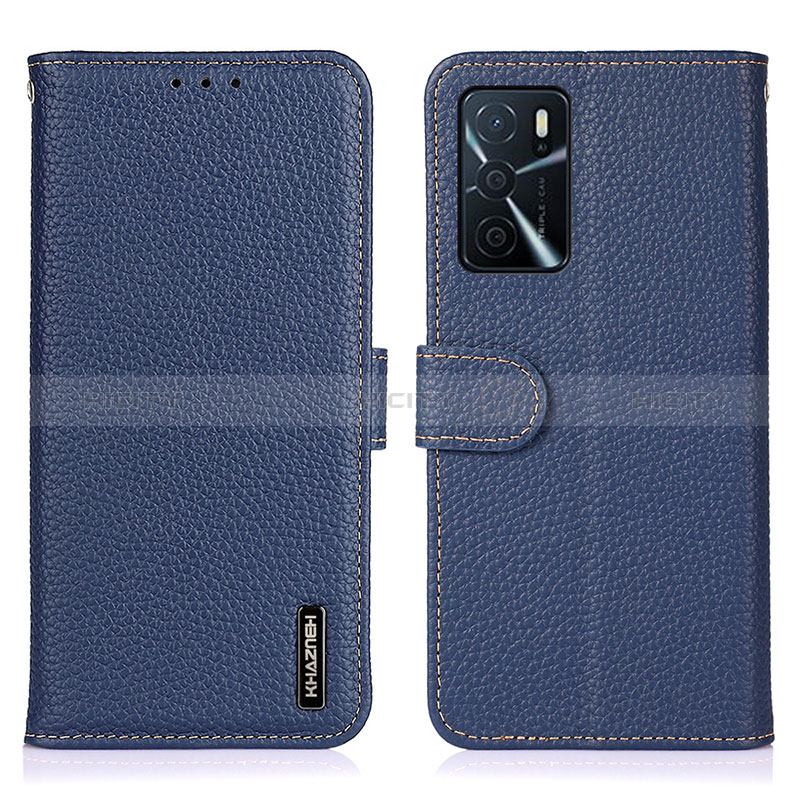 Handytasche Stand Schutzhülle Flip Leder Hülle B01H für Oppo A16 Blau