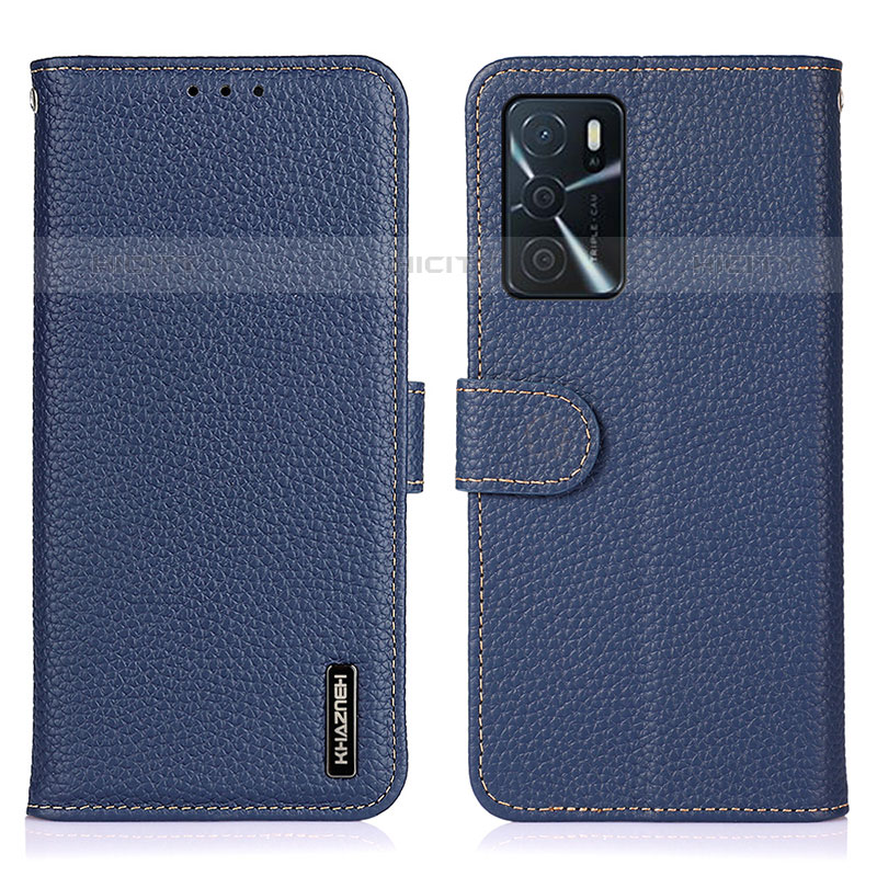 Handytasche Stand Schutzhülle Flip Leder Hülle B01H für Oppo A16s Blau Plus