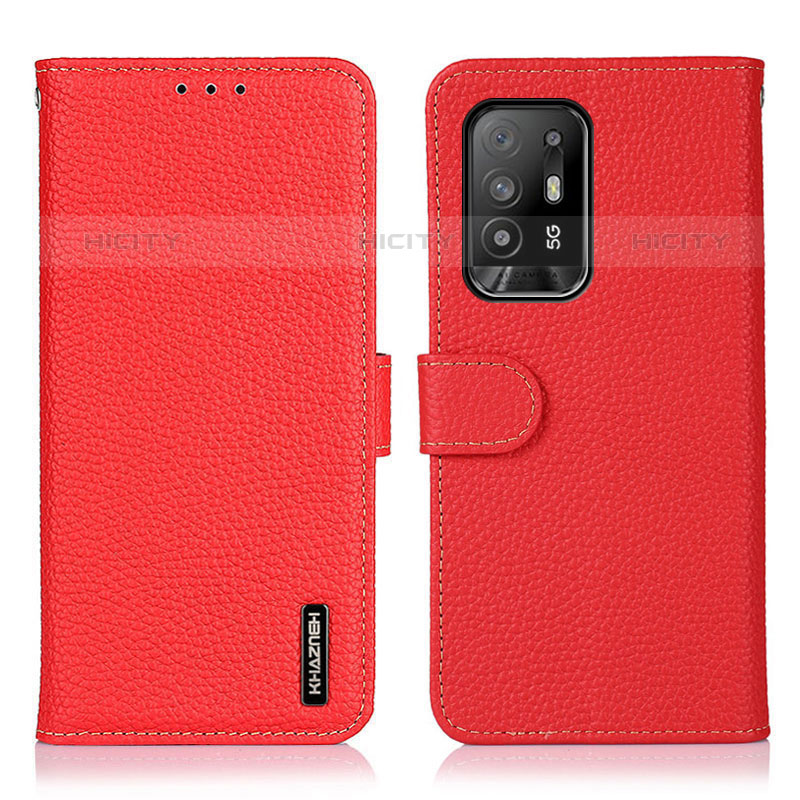 Handytasche Stand Schutzhülle Flip Leder Hülle B01H für Oppo A95 5G Rot