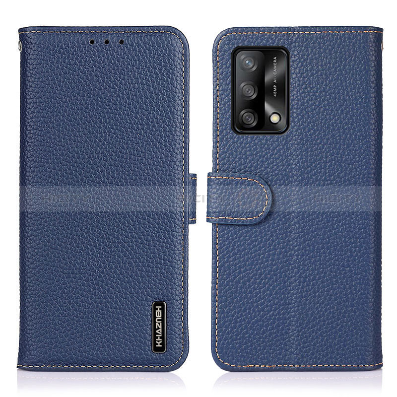 Handytasche Stand Schutzhülle Flip Leder Hülle B01H für Oppo F19s Blau Plus