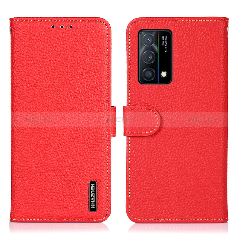 Handytasche Stand Schutzhülle Flip Leder Hülle B01H für Oppo K9 5G Rot Plus