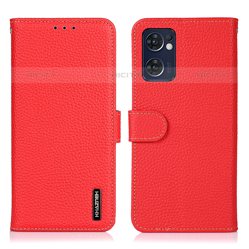 Handytasche Stand Schutzhülle Flip Leder Hülle B01H für Oppo Reno7 5G Rot