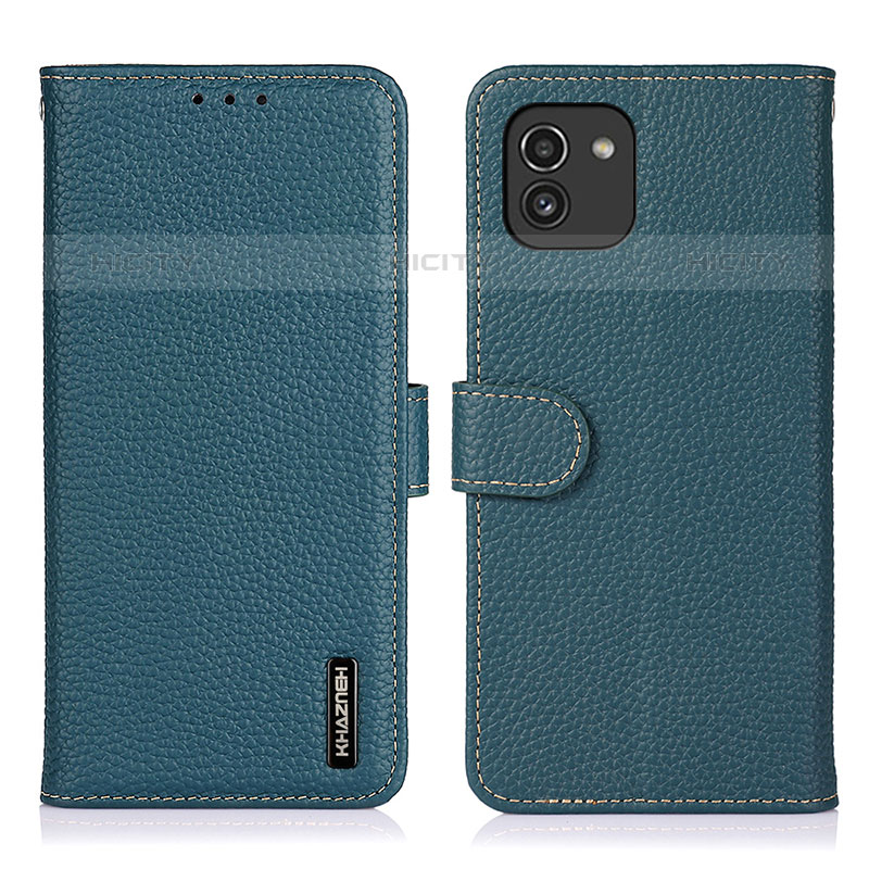 Handytasche Stand Schutzhülle Flip Leder Hülle B01H für Samsung Galaxy A03 Grün