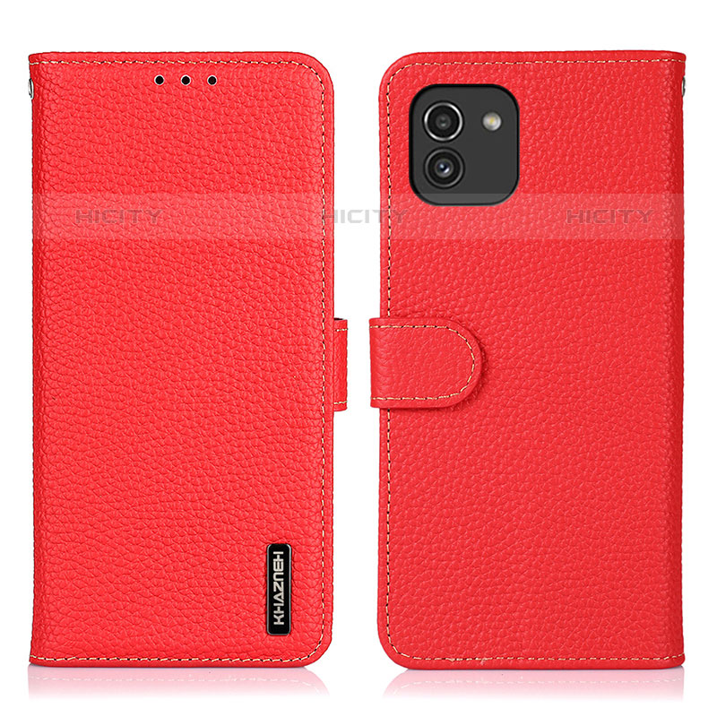 Handytasche Stand Schutzhülle Flip Leder Hülle B01H für Samsung Galaxy A03 Rot