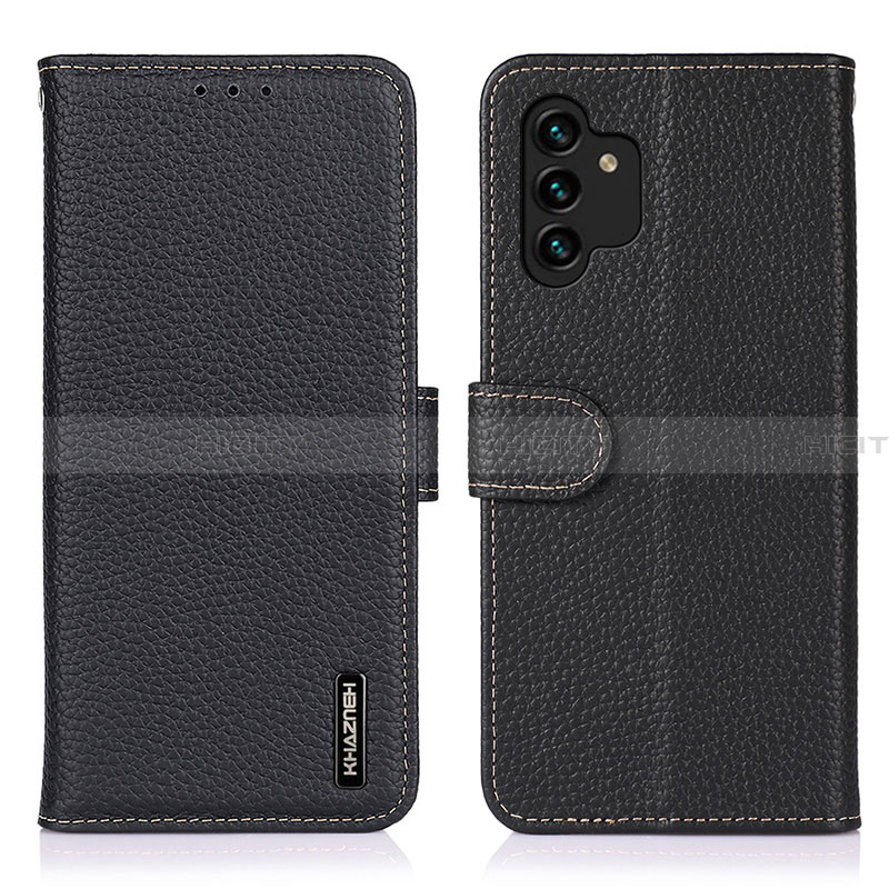 Handytasche Stand Schutzhülle Flip Leder Hülle B01H für Samsung Galaxy A13 4G Schwarz