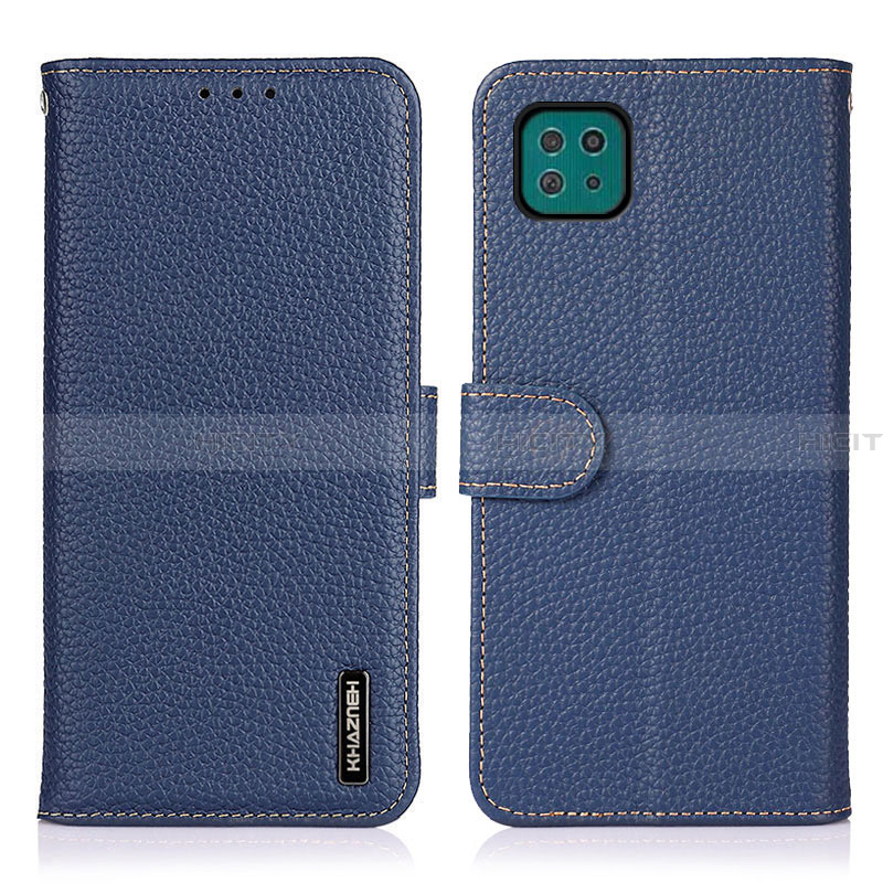 Handytasche Stand Schutzhülle Flip Leder Hülle B01H für Samsung Galaxy A22 5G Blau