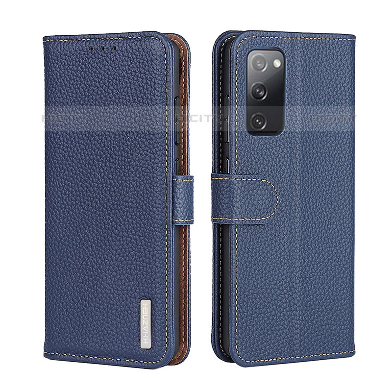 Handytasche Stand Schutzhülle Flip Leder Hülle B01H für Samsung Galaxy M02s Blau