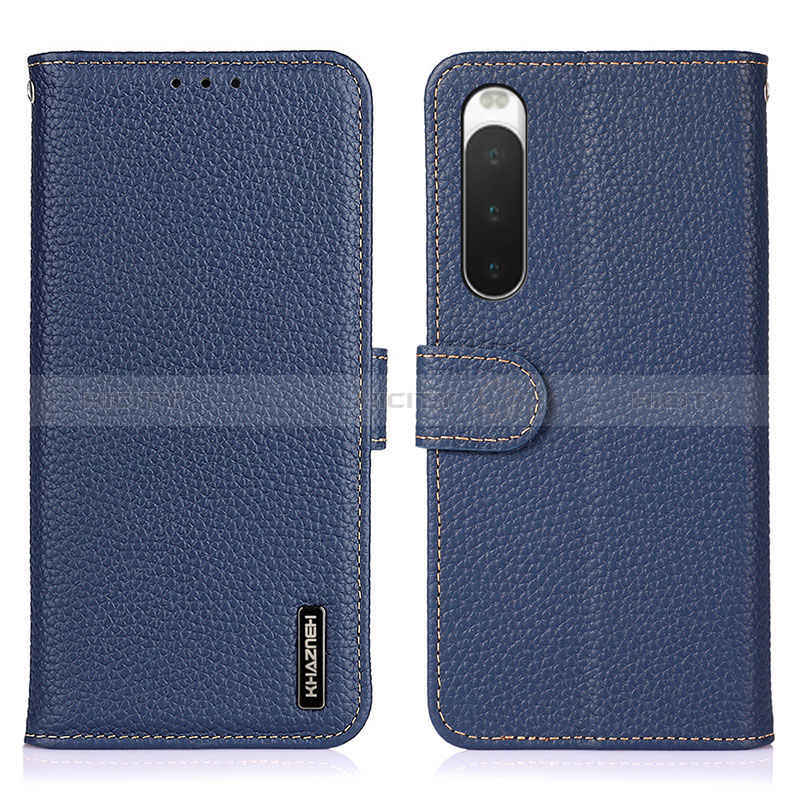 Handytasche Stand Schutzhülle Flip Leder Hülle B01H für Sony Xperia 10 IV SO-52C Blau Plus