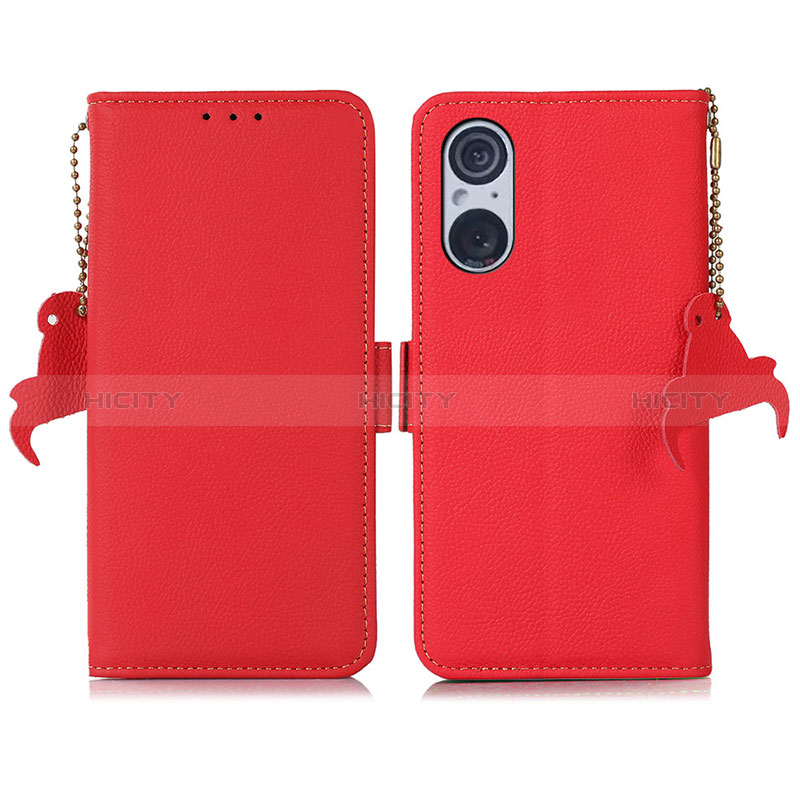 Handytasche Stand Schutzhülle Flip Leder Hülle B01H für Sony Xperia 5 V Rot