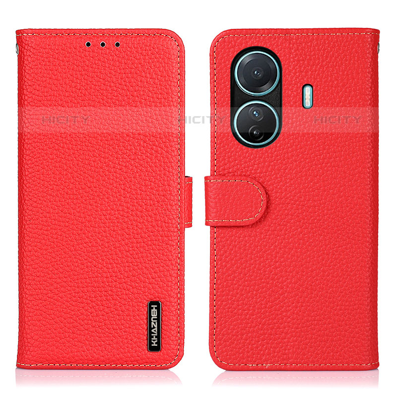 Handytasche Stand Schutzhülle Flip Leder Hülle B01H für Vivo iQOO Z6 Pro 5G Rot