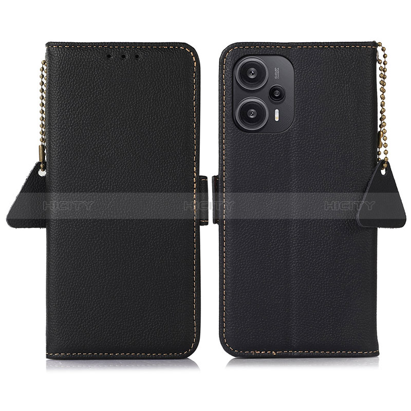 Handytasche Stand Schutzhülle Flip Leder Hülle B01H für Xiaomi Poco F5 5G Schwarz Plus