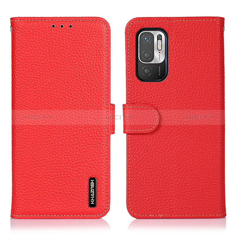 Handytasche Stand Schutzhülle Flip Leder Hülle B01H für Xiaomi Redmi Note 10 5G Rot Plus