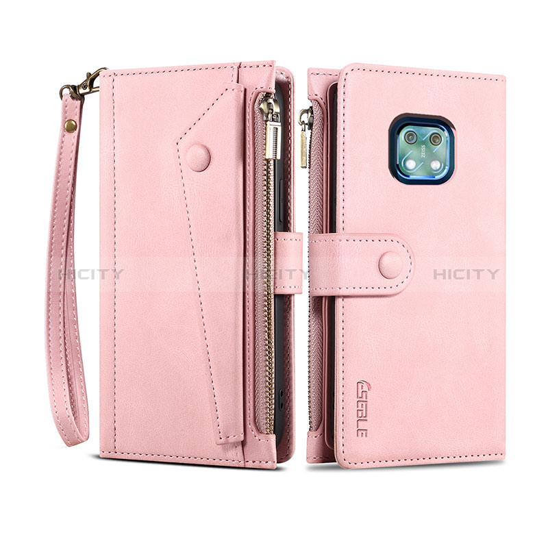 Handytasche Stand Schutzhülle Flip Leder Hülle B01S für Nokia XR20 Rosa