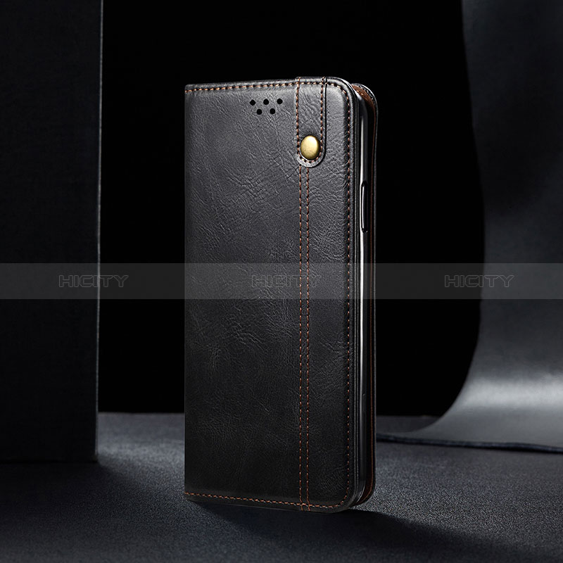 Handytasche Stand Schutzhülle Flip Leder Hülle B01S für Samsung Galaxy A12 Schwarz Plus