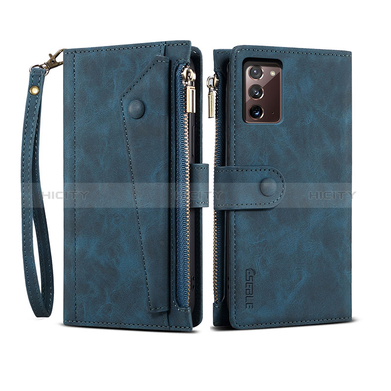 Handytasche Stand Schutzhülle Flip Leder Hülle B01S für Samsung Galaxy Note 20 5G Blau Plus