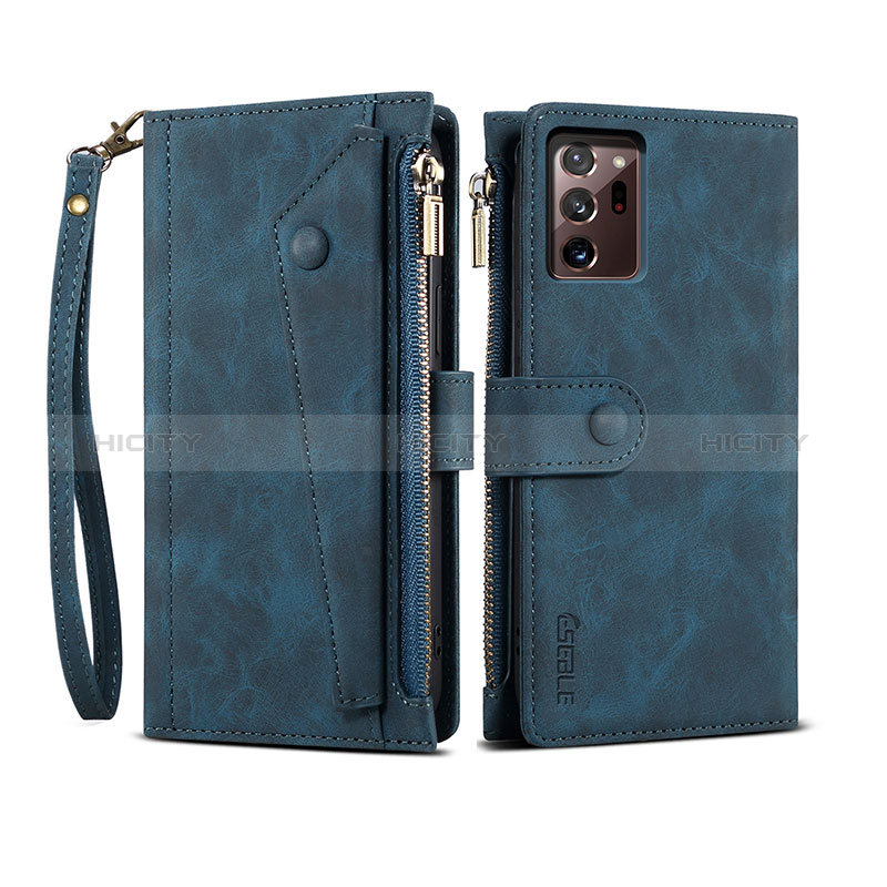 Handytasche Stand Schutzhülle Flip Leder Hülle B01S für Samsung Galaxy Note 20 Ultra 5G Blau