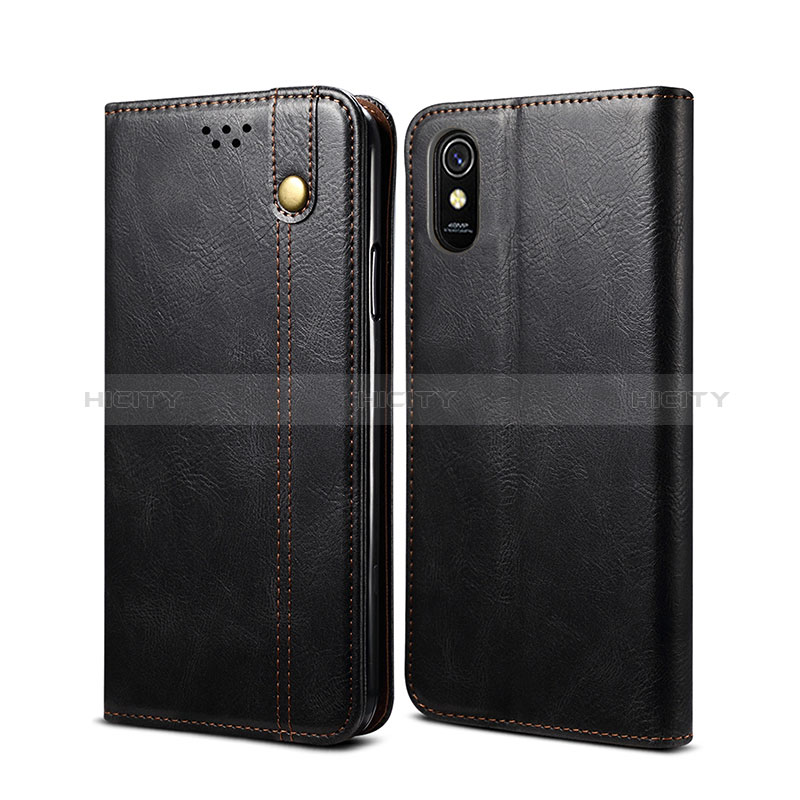 Handytasche Stand Schutzhülle Flip Leder Hülle B01S für Xiaomi Redmi 9i Schwarz Plus