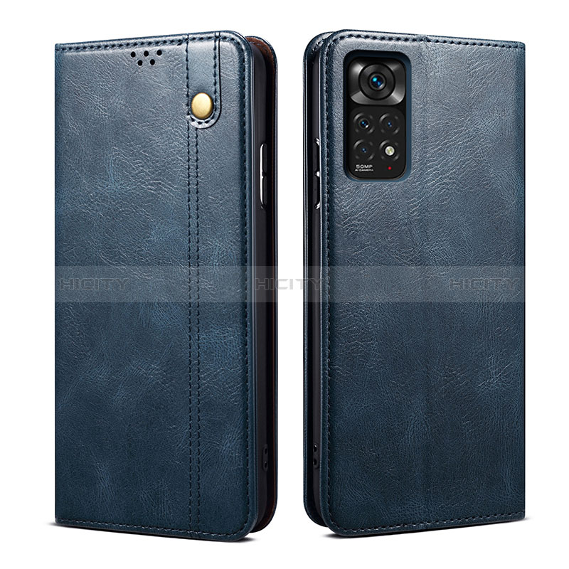 Handytasche Stand Schutzhülle Flip Leder Hülle B01S für Xiaomi Redmi Note 11 4G (2022) Blau Plus