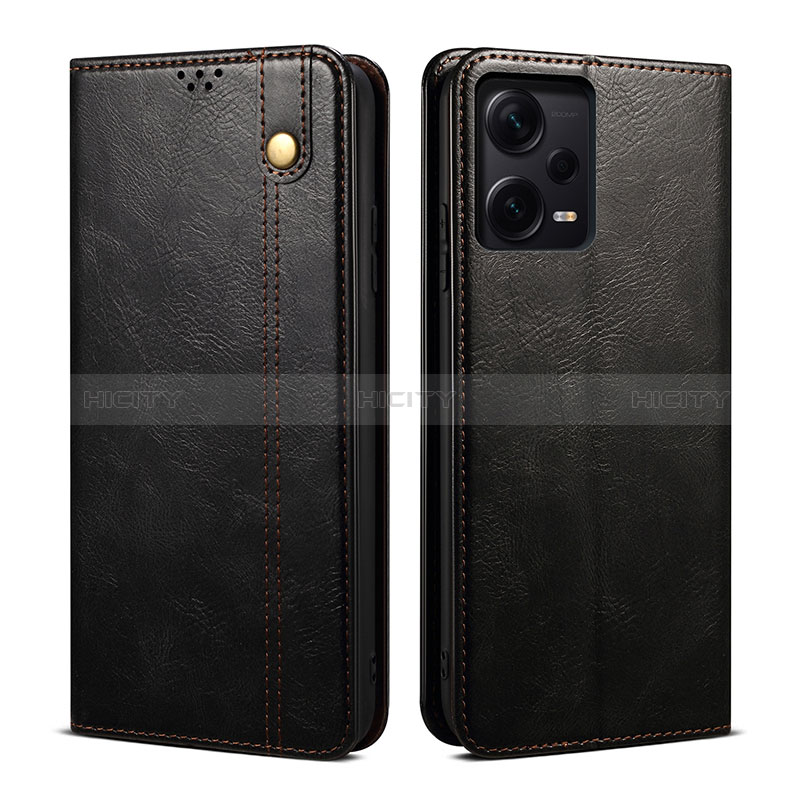 Handytasche Stand Schutzhülle Flip Leder Hülle B01S für Xiaomi Redmi Note 12 Explorer Schwarz Plus