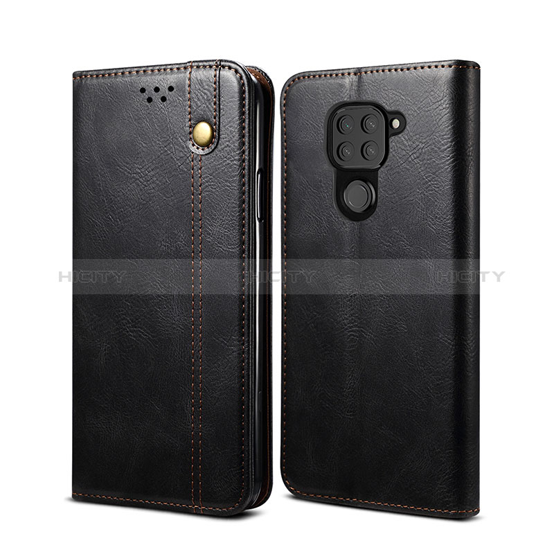 Handytasche Stand Schutzhülle Flip Leder Hülle B01S für Xiaomi Redmi Note 9 Schwarz