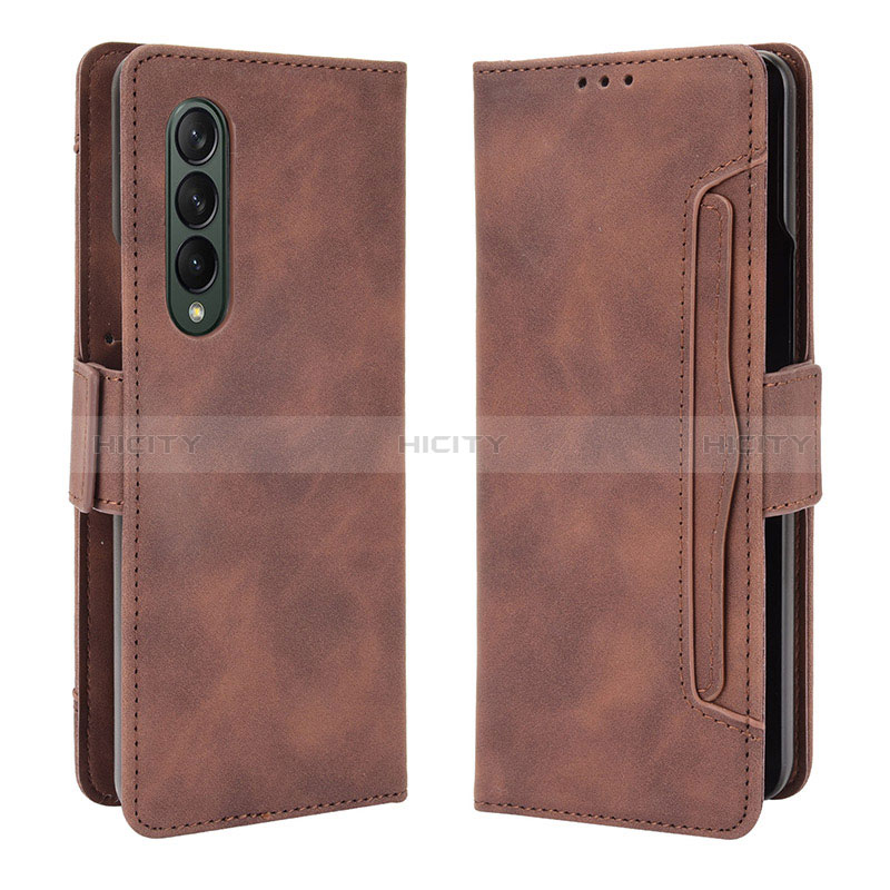 Handytasche Stand Schutzhülle Flip Leder Hülle B01Y für Samsung Galaxy Z Fold3 5G Braun