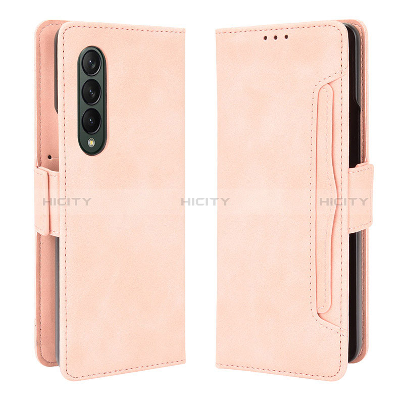 Handytasche Stand Schutzhülle Flip Leder Hülle B01Y für Samsung Galaxy Z Fold3 5G Rosa