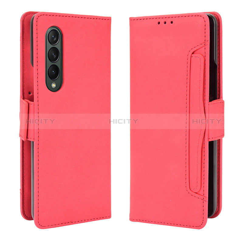 Handytasche Stand Schutzhülle Flip Leder Hülle B01Y für Samsung Galaxy Z Fold3 5G Rot