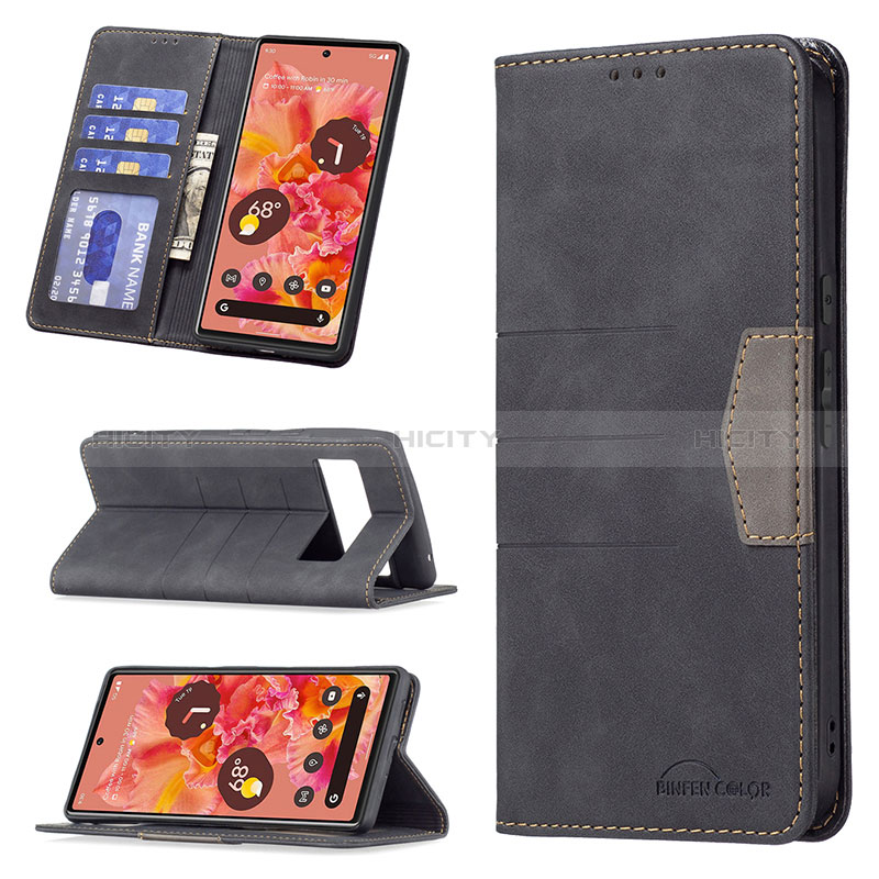 Handytasche Stand Schutzhülle Flip Leder Hülle B02F für Google Pixel 6 5G