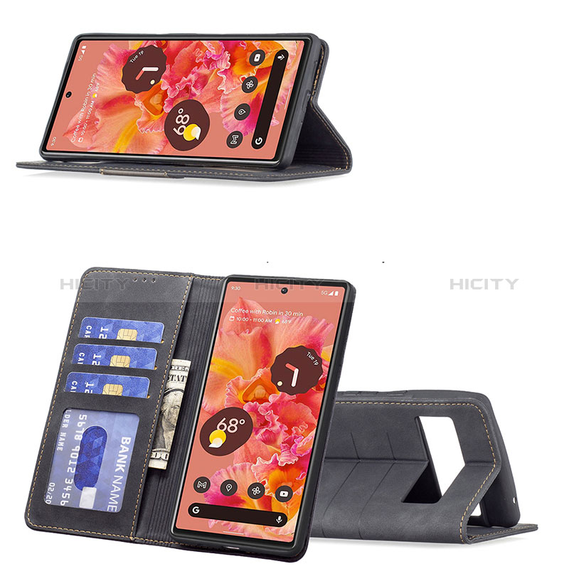 Handytasche Stand Schutzhülle Flip Leder Hülle B02F für Google Pixel 6 5G