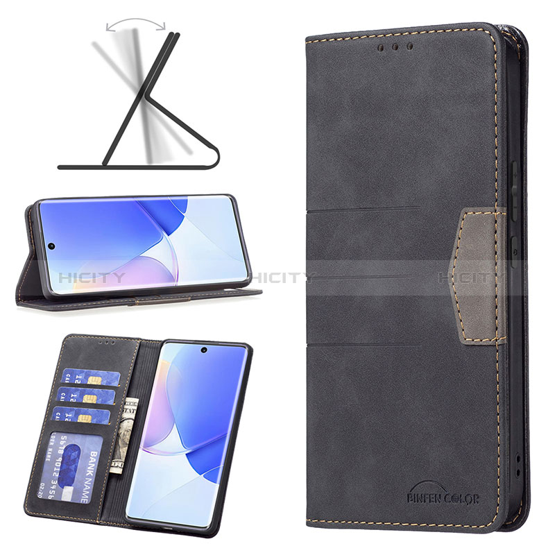 Handytasche Stand Schutzhülle Flip Leder Hülle B02F für Huawei Honor 50 5G groß