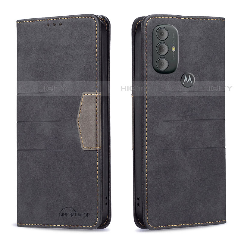 Handytasche Stand Schutzhülle Flip Leder Hülle B02F für Motorola Moto G Play (2023)