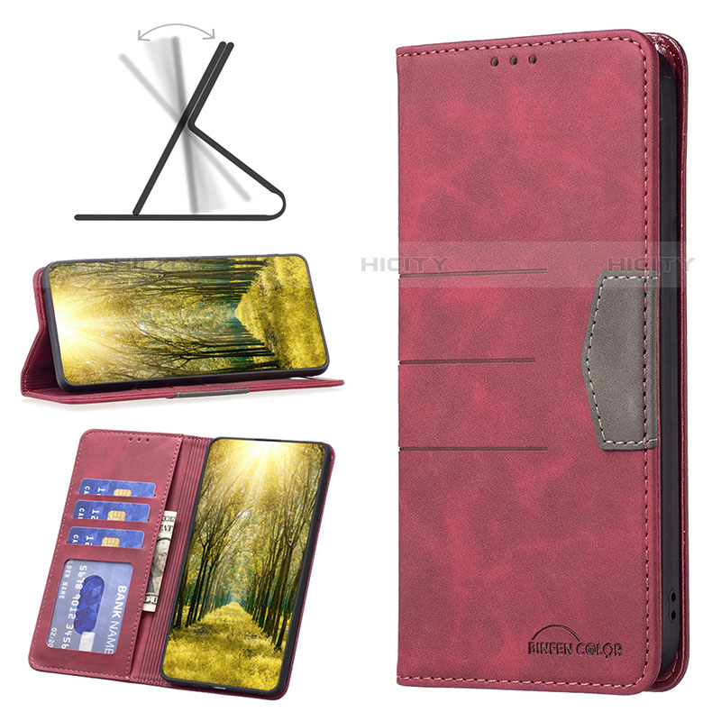 Handytasche Stand Schutzhülle Flip Leder Hülle B02F für Motorola Moto G Play (2023)