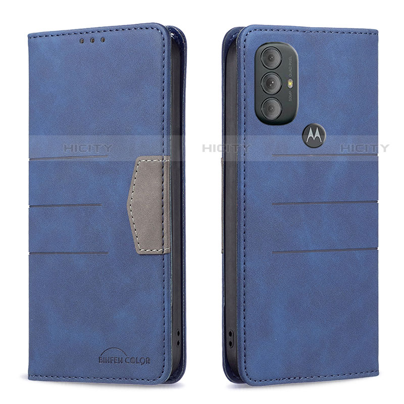 Handytasche Stand Schutzhülle Flip Leder Hülle B02F für Motorola Moto G Play Gen 2 Blau Plus