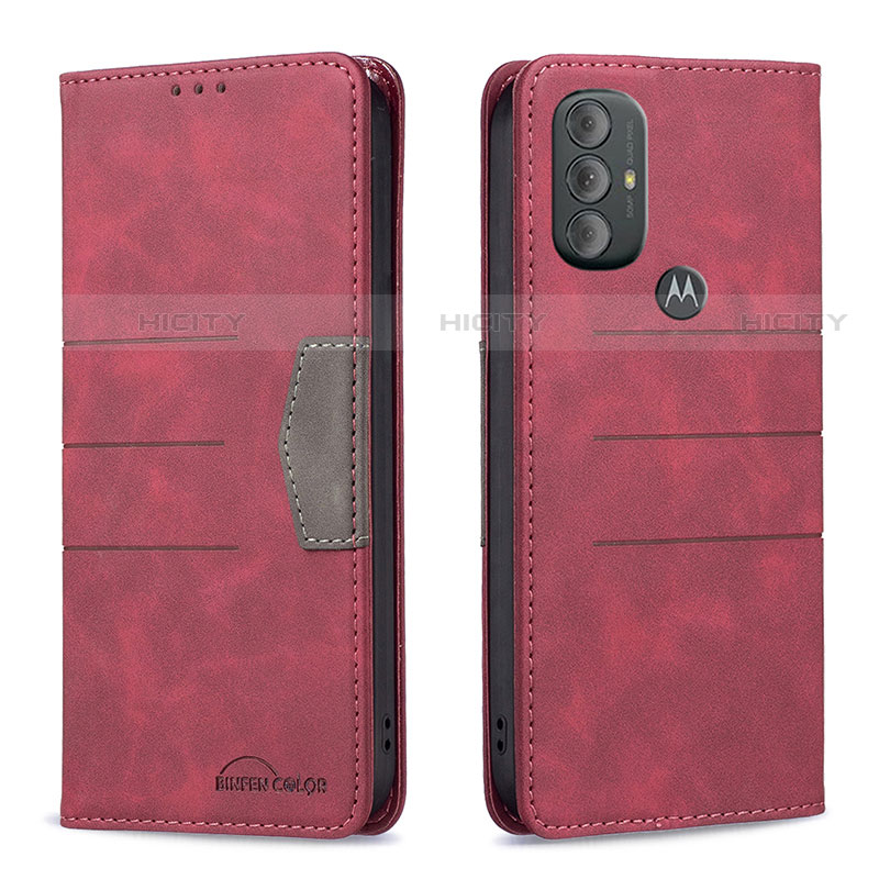 Handytasche Stand Schutzhülle Flip Leder Hülle B02F für Motorola Moto G Play Gen 2 Rot Plus