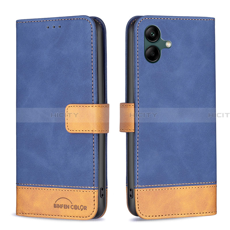 Handytasche Stand Schutzhülle Flip Leder Hülle B02F für Samsung Galaxy A04 4G Blau