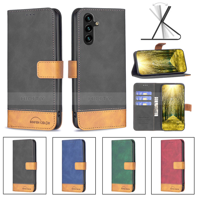 Handytasche Stand Schutzhülle Flip Leder Hülle B02F für Samsung Galaxy A04s