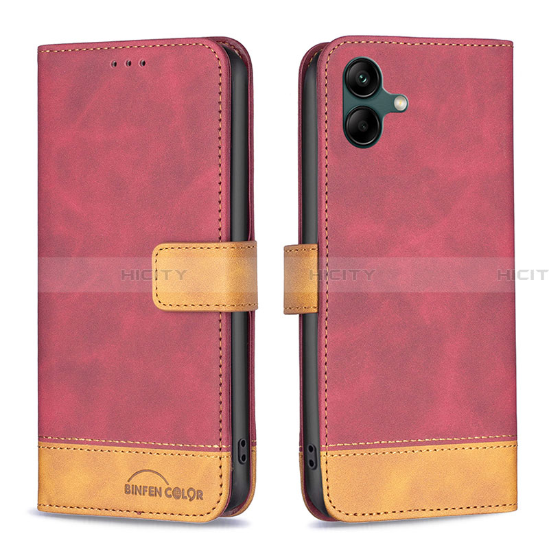 Handytasche Stand Schutzhülle Flip Leder Hülle B02F für Samsung Galaxy A05 Rot Plus