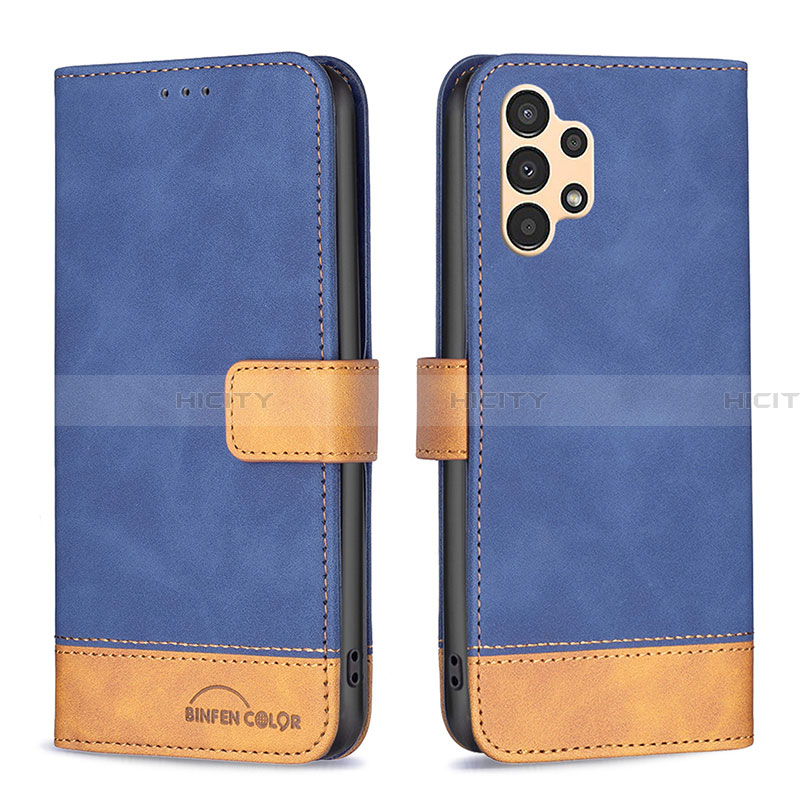 Handytasche Stand Schutzhülle Flip Leder Hülle B02F für Samsung Galaxy A13 4G Blau